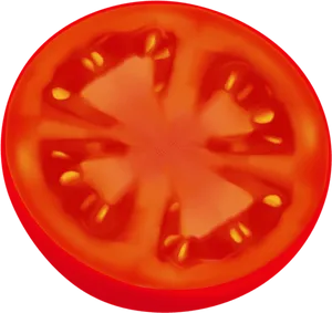 Vibrant Tomato Slice PNG Image