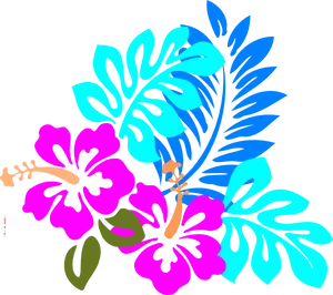 Vibrant Tropical Flora Illustration PNG Image