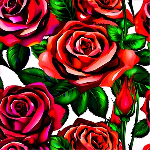 Vibrant Vector Rose Pattern Png 06292024 PNG Image