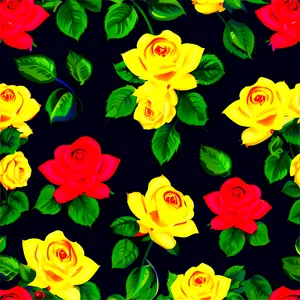 Vibrant Vector Rose Pattern Png Wbr36 PNG Image