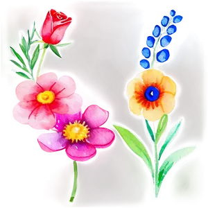 Vibrant Watercolor Flowers Png 06272024 PNG Image