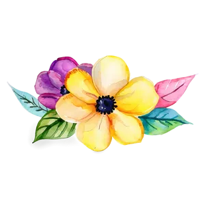 Vibrant Watercolor Flowers Png 36 PNG Image