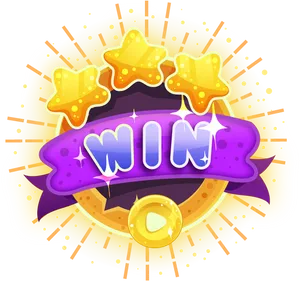 Vibrant Win Emblem PNG Image