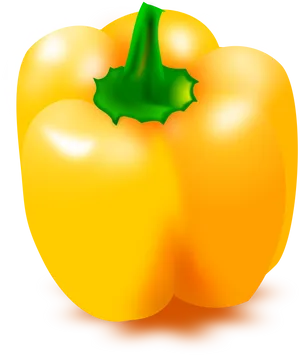 Vibrant Yellow Bell Pepper Illustration PNG Image