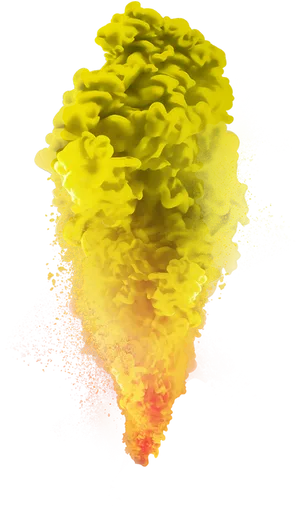 Vibrant Yellow Smoke Plume PNG Image