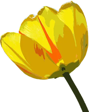 Vibrant Yellow Tulip Artwork PNG Image