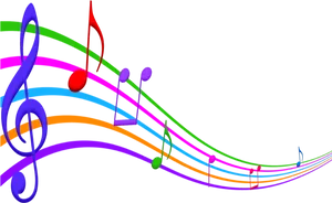 Vibrant3 D Music Notes PNG Image