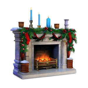 Victorian Christmas Fireplace Png Tnt13 PNG Image