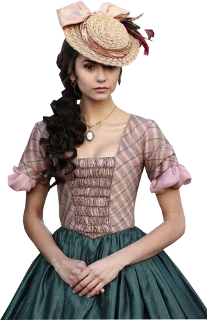 Victorian Inspired Portrait Nina Dobrev PNG Image