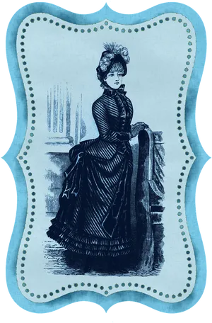 Victorian Lady Elegant Portrait PNG Image