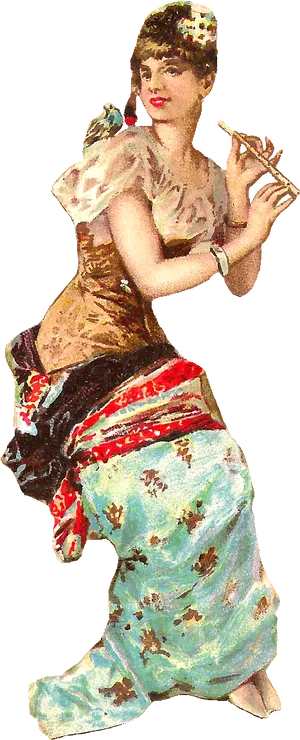 Victorian Ladyin Exotic Costume PNG Image