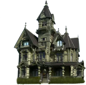 Victorian Mansion Architecture PNG Image