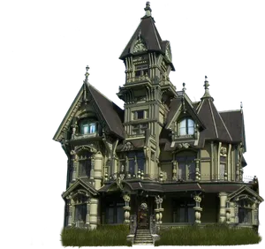 Victorian Mansion Architecture PNG Image