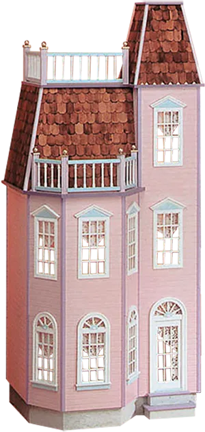 Victorian Pink Dollhouse PNG Image