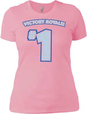 Victory Royale Number One Pink Tshirt PNG Image