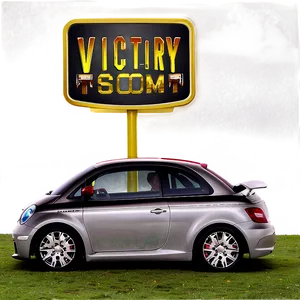 Victory Sign Silver Car PNG Image