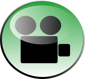 Video Camera Icon Green Background PNG Image