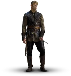 Viking Warrior Costume Standing PNG Image