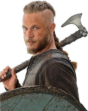 Viking Warriorwith Axeand Shield PNG Image