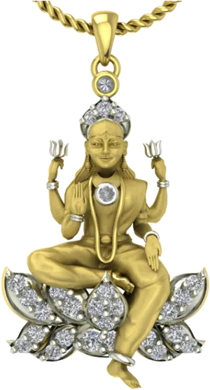 Vinayagar Gold Pendant Design PNG Image