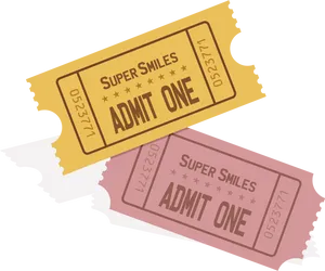 Vintage Admit One Tickets Illustration PNG Image