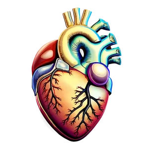 Vintage Anatomical Heart Drawing Png Bnj PNG Image