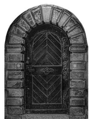 Vintage Arched Doorway PNG Image