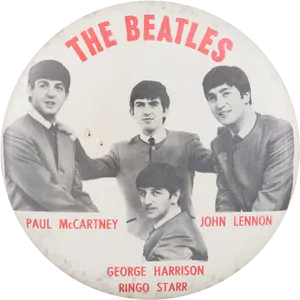 Vintage Beatles Band Members Portrait PNG Image