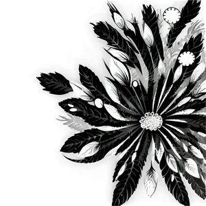 Vintage Black And White Flowers Png 3 PNG Image