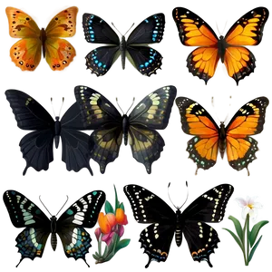 Vintage Black Butterfly Png 60 PNG Image