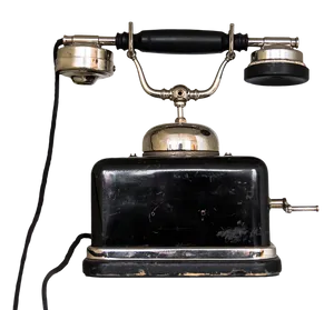 Vintage Black Candlestick Telephone PNG Image