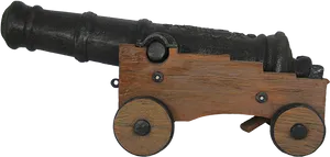 Vintage Black Cannon Model PNG Image