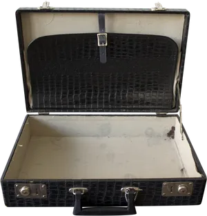 Vintage Black Suitcase Open PNG Image