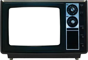 Vintage Blackand White C R T Television PNG Image