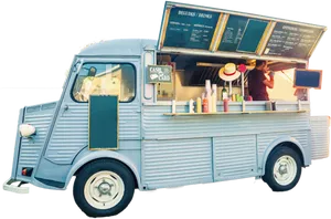 Vintage Blue Food Truck PNG Image