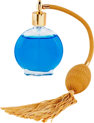 Vintage Blue Perfume Bottle PNG Image