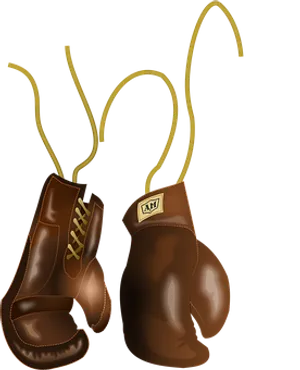 Vintage Boxing Gloves Illustration PNG Image