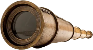 Vintage Brass Telescope PNG Image