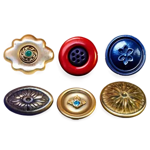 Vintage Buttons Assortment Png Qar68 PNG Image