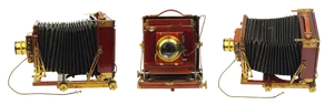 Vintage Camera Three Views PNG