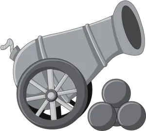 Vintage Cannon Illustration PNG Image