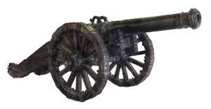 Vintage_ Cannon_on_ Wheels PNG Image