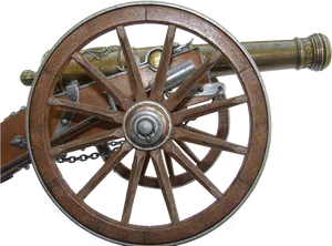 Vintage Cannon Wheeland Barrel PNG Image