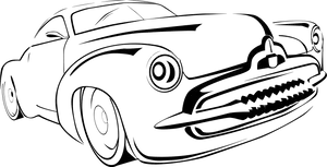 Vintage Car Line Art PNG Image