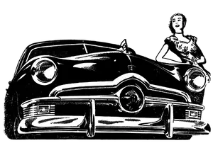 Vintage Carand Elegant Woman Illustration PNG Image