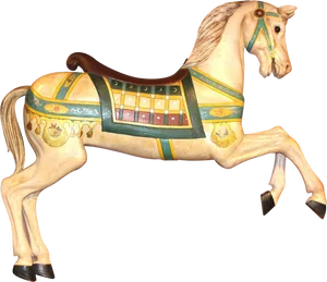 Vintage Carousel Horse PNG Image