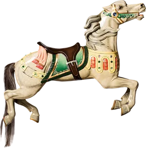 Vintage Carousel Horse PNG Image