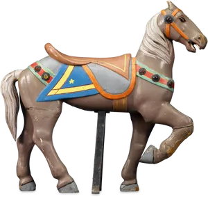 Vintage Carousel Horse Figurine.png PNG Image