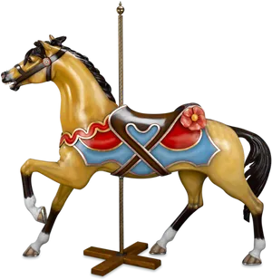 Vintage Carousel Horse Illustration PNG Image