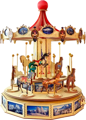 Vintage Carousel Model.png PNG Image